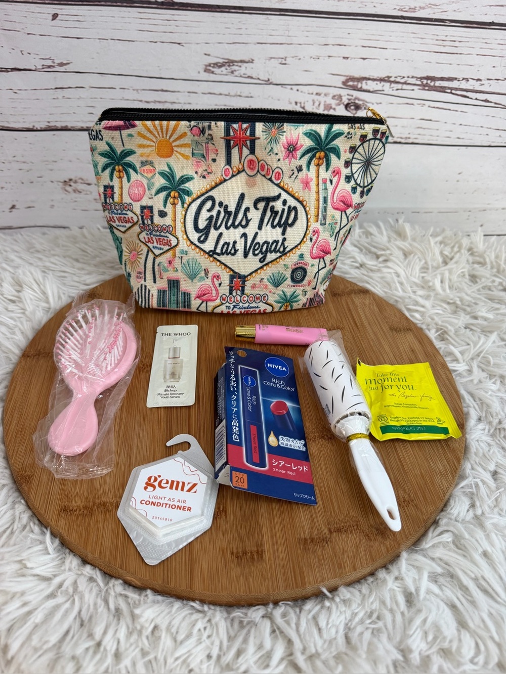 Las Vegas Girls Trip Makeup Bag & Travel Essentials Bundle Gift Set NEW!!